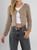 Ref: 0610407 Buzo tejido acanalado, con broche delantero, tono cafe