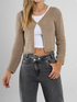 Ref: 0610407 Buzo tejido acanalado, con broche delantero, tono cafe