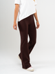 Ref: 0610415 Pantalón flare stretch, tipo legging, detalle en pretina, tiro alto, tono café