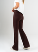 Ref: 0610415 Pantalón flare stretch, tipo legging, detalle en pretina, tiro alto, tono café