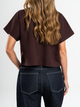 Ref: 0610416 Chaleco, cuello camisero, cierre frontal, bolsillo ribete, stretch, tono café
