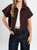 Ref: 0610416 Chaleco, cuello camisero, cierre frontal, bolsillo ribete, stretch, tono café