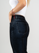 Ref: 065589 Jean straight leg, confort, denim acabado terciopelo, tono azul, tiro alto
