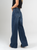 Ref: 065370 Jean Mom flare palazzo, rígido, tiro alto, tono azul oscuro
