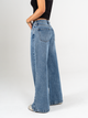 Ref: 065395 Jean palazzo, rígido, tiro medio, tono azul medio