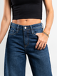 Ref: 065518 Jean palazzo, rígido, tiro medio, tono azul medio