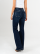 Ref: 065889 Jean flare stretch, bota ancha, tiro alto, tono azul oscuro