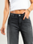 Ref: 065533 Jean semi flare, rigido, con abertura en ruedo, gris oscuro