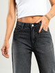 Ref: 065533 Jean semi flare, rigido, con abertura en ruedo, gris oscuro