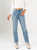 Ref: 065545 Jean Mom fit, slim cropped, rígido, tiro alto, tono azul medio