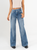 Ref: 065557 Jean Mom Flare, rígido, tiro alto, tono azul medio, detalle en pretina