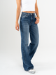 Ref: 065580 Jean mom Flare, rígido, tiro alto, tono azul oscuro