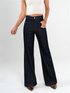 Ref: 065595 Jean mom flare, rígido, con cortes, tiro alto, azul oscuro