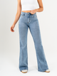 Ref: 065614 Jean flare stretch, bota ancha, tiro alto, tono azul medio claro