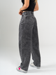 Ref: 065625 Jean barrel, rígido, tiro alto,  diseño cinco bolsillos, tono gris medio