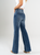 Ref: 065634 Jean flare stretch, bota ancha, botones expuestos, tiro alto, tono azul oscuro