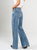 Ref: 065641 Jean mom Flare, rígido, tiro alto, detalle en pretina, tono azul medio