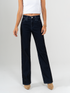Ref: 065642 Jean straight leg, confort, denim acabado terciopelo, tono azul, tiro alto