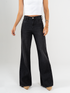 Ref: 065674 Jean mom flare, rígido, tiro alto, tono gris oscuro