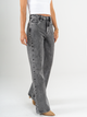Ref: 065675 Jean mom flare, rígido, tiro alto, tono gris medio