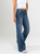 Ref: 065677 Jean mom Flare, rígido, tiro alto, tono azul medio oscuro