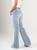 Ref: 065678 Jean mom Flare, rígido, tiro alto, tono azul claro con rotos