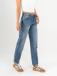 Ref: 065680 Jean Mom fit, rígido, tiro alto, tono azul medio