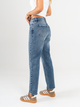 Ref: 065680 Jean Mom fit, rígido, tiro alto, tono azul medio