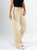 Ref: 065690 Jean wide leg, tiro medio, con cortes, rígido, tono caqui con efecto desgastado