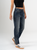 Ref: 065710 Jean Mom fit, slim cropped, rígido, tiro alto, corte en costado, tono azul oscuro