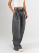 Ref: 065770 Jean palazzo, rígido, prenses, tiro alto, tono gris medio