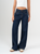 Ref: 065777 Jean wide leg, tiro medio, con cortes, rígido, tono azul oscuro