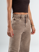 Ref: 065809 Pantalón flare stretch, bota ancha, tiro alto, tono café, silueta ajustada