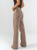 Ref: 065809 Pantalón flare stretch, bota ancha, tiro alto, tono café, silueta ajustada