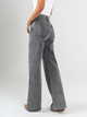 Ref: 065810 Pantalón flare stretch, bota ancha, tiro alto, tono gris, silueta ajustada