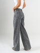 Ref: 065812 Pantalón wide leg, tiro medio, stretch, tono gris