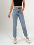 Ref: 065854 Jean Mom fit, rígido, tiro alto, tono azul medio claro
