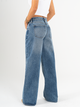 Ref: 065859 Jean wide leg, tiro alto, con cortes, rígido, tono azul oscuro
