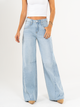 Ref: 065860 Jean wide leg, tiro alto, con cortes, rígido, tono azul claro