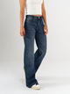 Ref: 065758 Jean mom Flare, rígido, tiro alto, tono azul oscuro