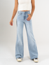 Ref: 065865 Jean mom Flare, rígido, tiro alto, tono azul claro