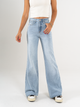 Ref: 065865 Jean mom Flare, rígido, tiro alto, tono azul claro