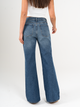 Ref: 065876 Jean mom Flare, rígido, tiro medio, tono azul medio oscuro