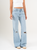 Ref: 065878 Jean mom Flare, rígido, tiro medio, tono azul medio con rotos