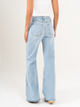 Ref: 065878 Jean mom Flare, rígido, tiro medio, tono azul medio con rotos