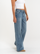 Ref: 065906 Jean Mom Flare, rígido, tiro alto, tono azul medio