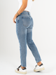 Ref: 065927 Jean Mom fit, slim cropped, stretch, tiro alto, tono azul medio