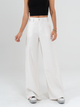Ref: 069935  Pantalón mom flare palazzo, sin prense, tono natural, tejido plano liviano tipo lino, tiro alto