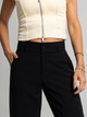 Ref: 069705 Pantalón slouchy, sin prenses, tejido liviano, tiro alto, tono negro, bolsillo ribete