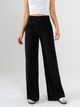 Ref: 069714 Pantalón palazzo, sin prenses, tejido plano liviano, tiro alto, tono negro
